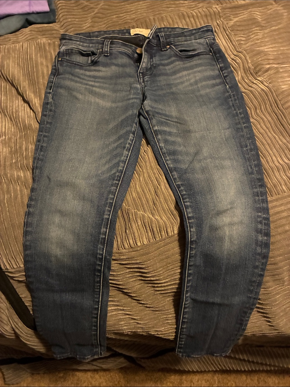 BKE Women's Distressed Dark Blue Skinny Jeans